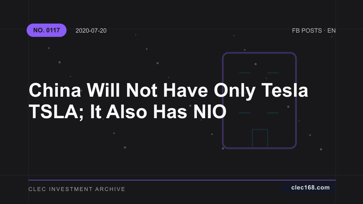 China Will Not Have Only Tesla TSLA; It Also Has NIO