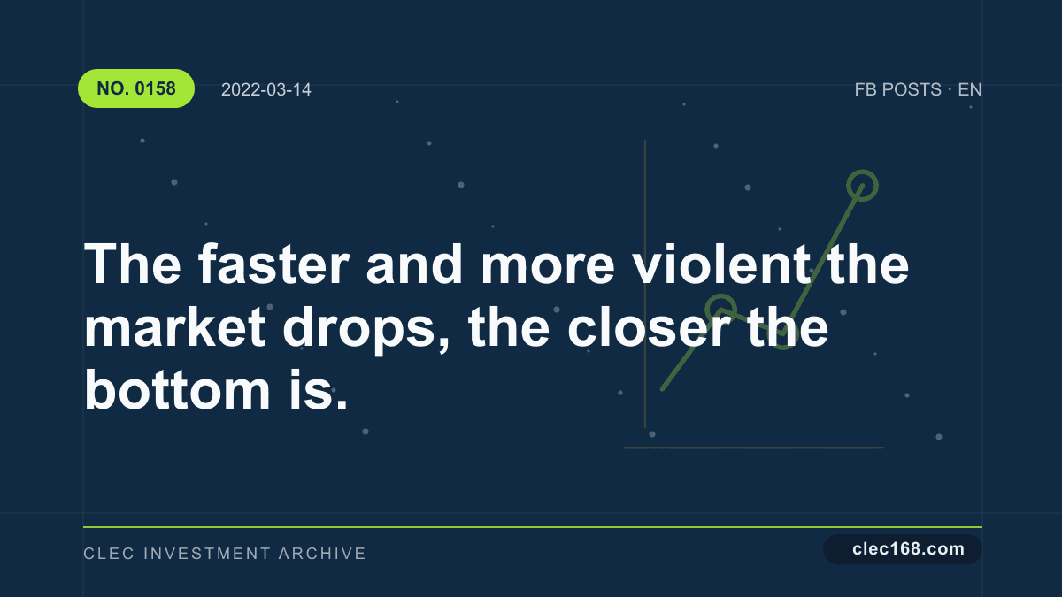 The faster and more violent the market drops, the closer the bottom is.