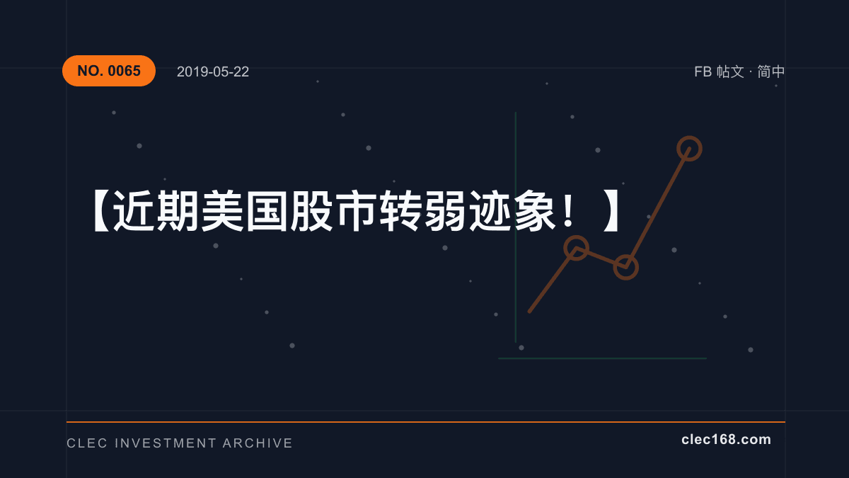 【近期美国股市转弱迹象！】
