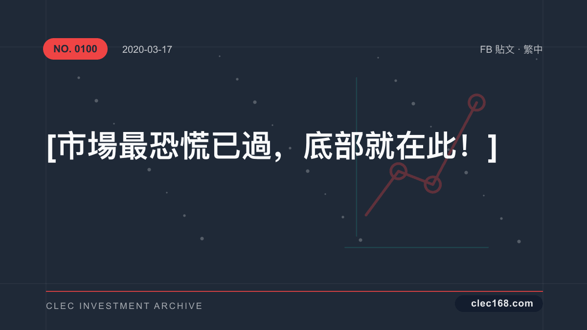[ 市場最恐慌已過，底部就在此！]