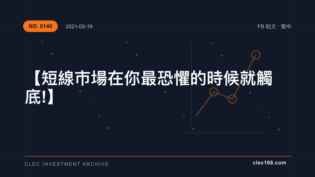 【短線市場在你最恐懼的時候就觸底!】