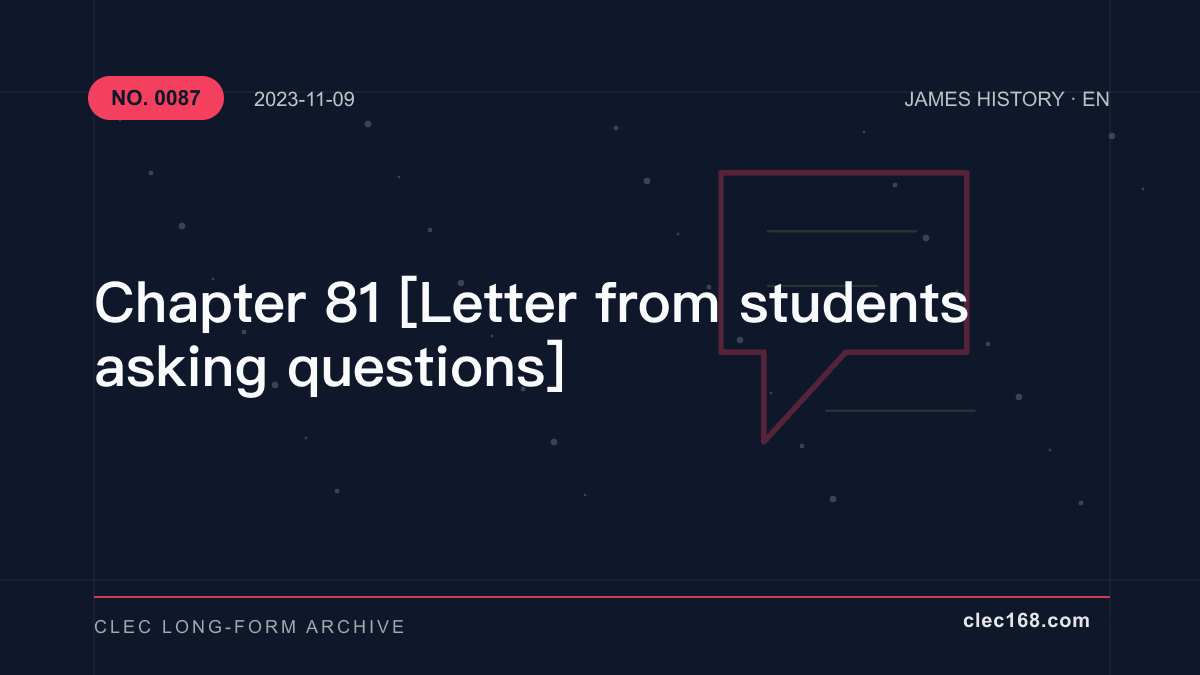 Chapter 81 [Letter from students asking questions]
