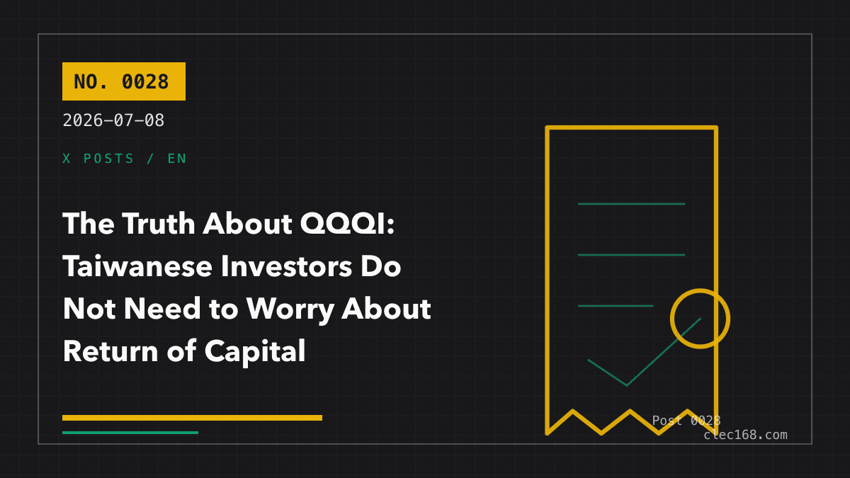 The Truth About QQQI: Taiwanese Investors Do Not Need to Worry About Return of Capital The Truth About QQQI: Taiwanese Investors Do Not Need to Worry About Return of Capital