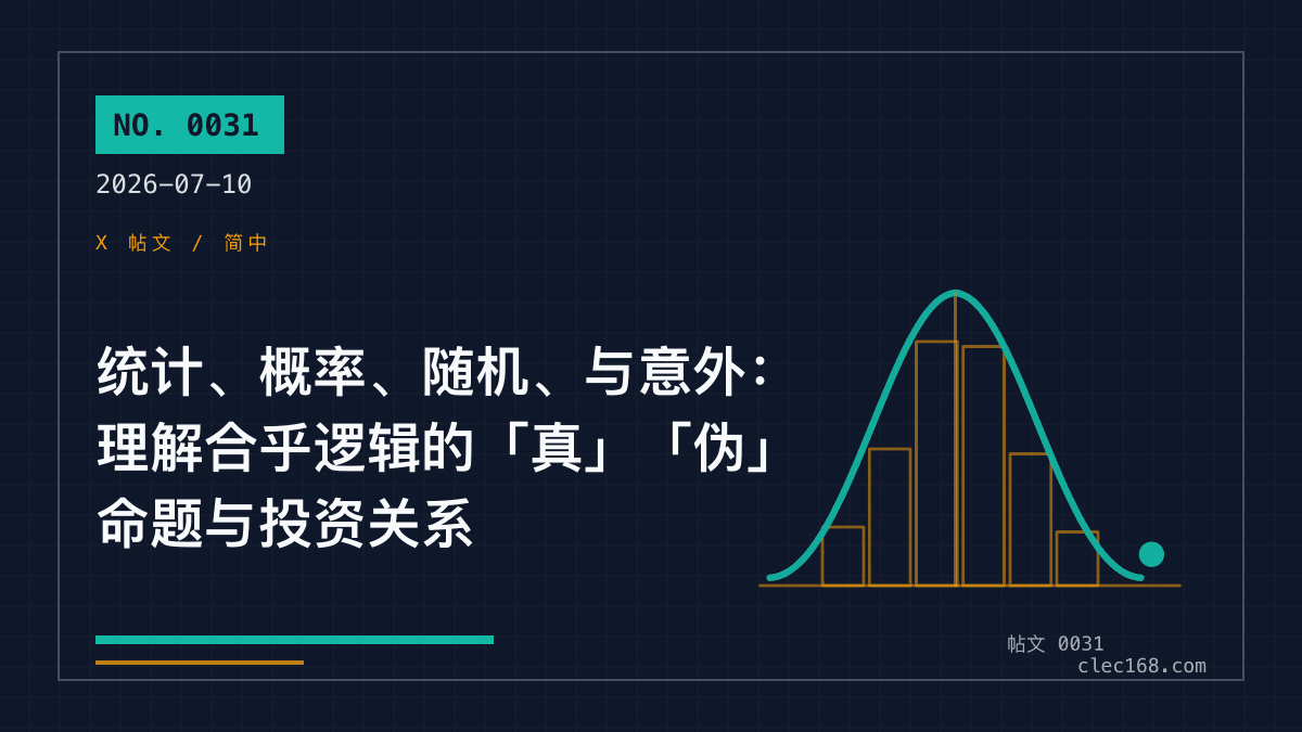统计、概率、随机、与意外:理解合乎逻辑的「真」「伪」命题与投资关系 统计、概率、随机、与意外:理解合乎逻辑的「真」「伪」命题与投资关系